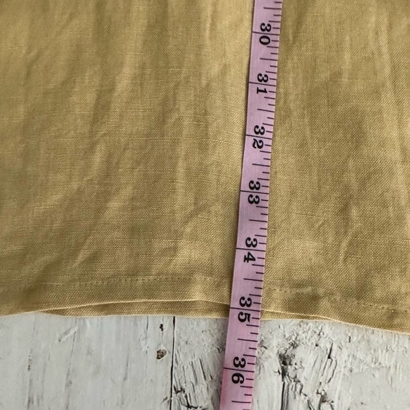 Inca Linen V Neck Long Sleeve Tunic Swim Coverup Dress Size Medium Brown - Picture 8 of 9